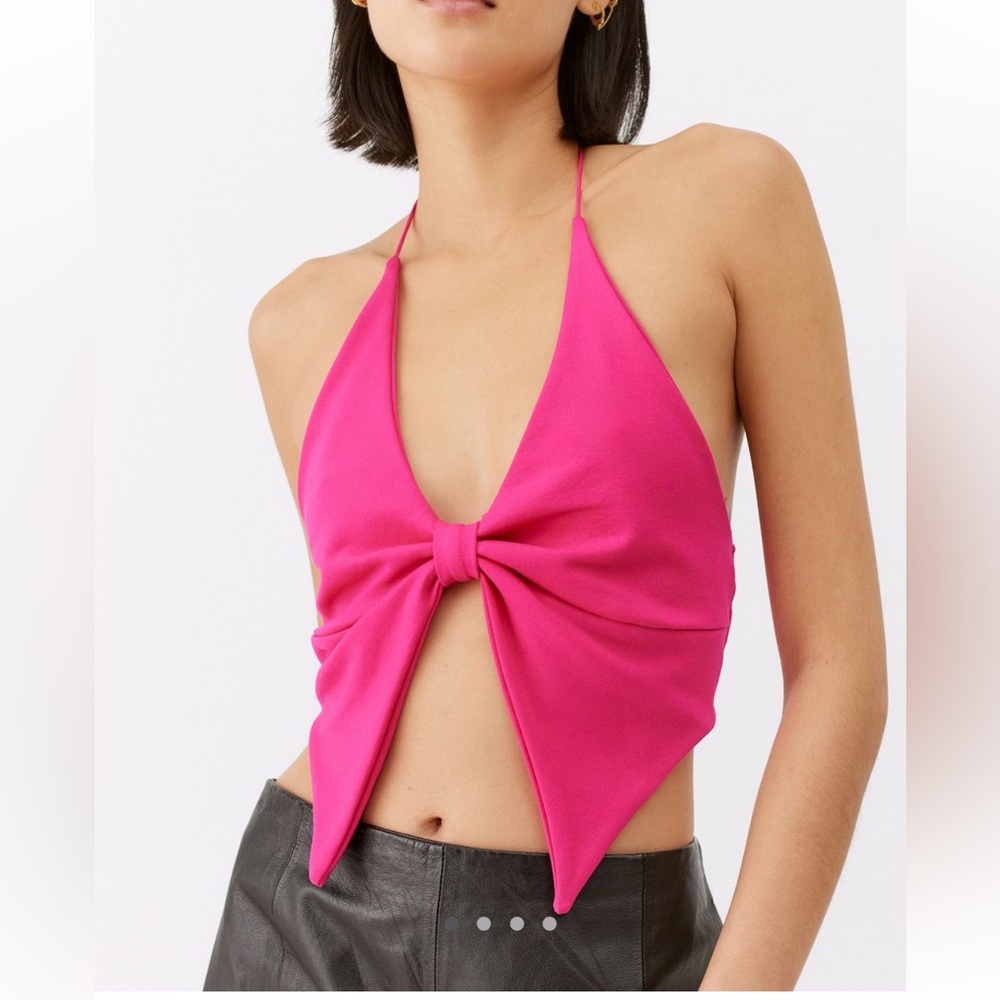 Urban Outfitters Pink Bow Halter Top